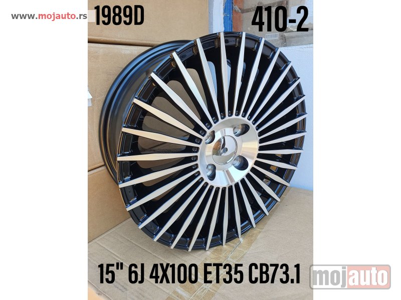 Glavna slika -  15 alufelne 4x100/6jota/et35/cb 73,1. za vw golf 2,seat ibizu,mazdu. - MojAuto