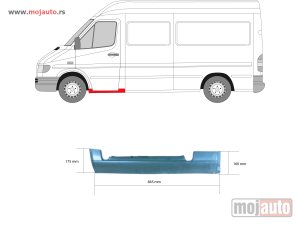 Glavna slika -  Mercedes Sprinter Prag Levi Prednja Vrata 95-06,NOVO - MojAuto