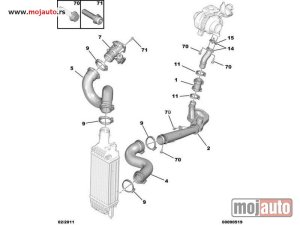 Glavna slika -  Pezo 508 2.0HDI Crevo Turbine 11- NOVO - MojAuto