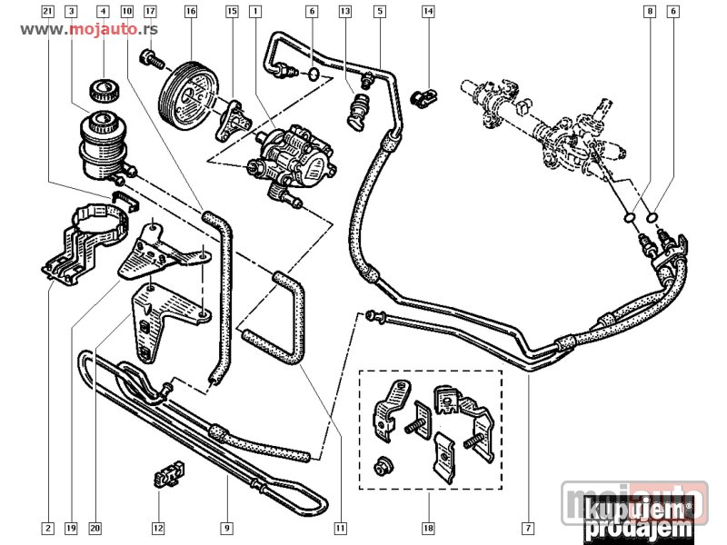 Glavna slika -  Reno Megan I 1.8B/2.0B Remenica Servo Pumpe 95-03, NOVO - MojAuto