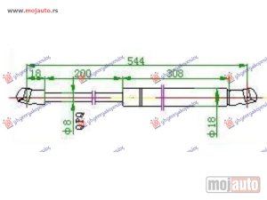 NOVI: delovi  AMORTIZER GEPEK VRATA (544L-590N) Opel zafira 99-05 -dostupno