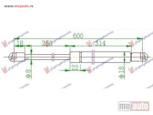 NOVI: delovi  AMORTIZER GEPEK VRATA (600L-330N) Vw new beetle 98-11 -dostupno