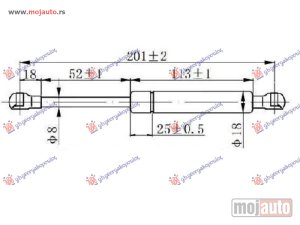 NOVI: delovi  AMORTIZER GEPEK VRATA (CABRIO) (201L-250N) Vw new beetle 98-11 -dostupno