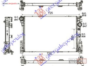 NOVI: delovi  HLADNJAK MOTORA 3.0/3.5 BENZIN / 2.1/2.2-3.0 Cdi (64x43x3.4) Mercedes c class (w204) 07-11 -nedostupno