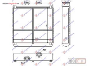 NOVI: delovi  GREJAC KABINE (BR) (205x180x32) Mercedes c class (w204) 07-11 -dostupno