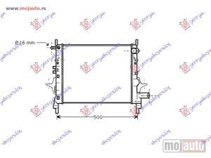 Glavna slika -  HLADNJAK MOTORA 1.1cc 8V 1.2cc 16V (-AC) (43x37.7) Renault twingo 98-00 -dostupno - MojAuto