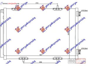 NOVI: delovi  HLADNJAK KLIME BENZIN/DIZEL (55.7x37.5) Citroen c2 08-10 -dostupno