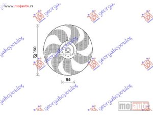 Glavna slika -  VENTILATOR HLADNJAKA (MOTOR+ELISA) (BENZIN-DIZEL) (-AC) Vw lupo 98-05 -dostupno - MojAuto