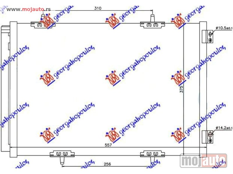 Glavna slika -  HLADNJAK KLIME BENZIN/DIZEL (55.7x37.5) Citroen c2 08-10 -dostupno - MojAuto