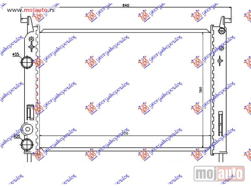 Glavna slika -  HLADNJAK MOTORA 1.2 BENZIN (52x36x2.5) 00- Fiat strada 99-05 -dostupno - MojAuto