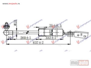 NOVI: delovi  AMORTIZER GEPEK VRATA (637L-315N) Desno Subaru forester 98-02 -dostupno