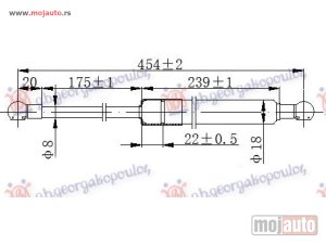 NOVI: delovi  AMORTIZER GEPEK VRATA KARAVAN (453L-600N) Toyota avensis (t22) 97-03 -dostupno