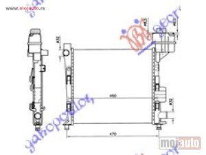 Glavna slika -  HLADNJAK MOTORA BENZIN (-AC) (400x348x26) SA POSUDOM Mercedes a class (w168) 98-04 -dostupno - MojAuto