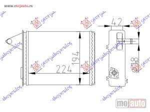 NOVI: delovi  GREJAC KABINE (M) (+/-AC) (224x194) (SA PREKIDACEM) Fiat strada 99-05 -dostupno