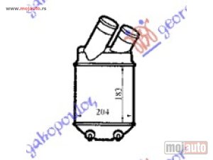 Glavna slika -  HLADNJAK INTERKULERA 1.9 TD (182x205x85) Renault megane sdn 99-02 -dostupno - MojAuto