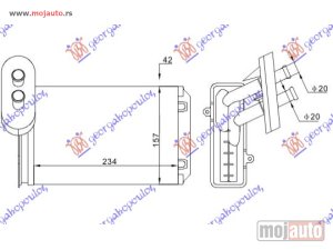 NOVI: delovi  GREJAC KABINE (+/-AC) (234x157x42) Seat toledo 99-04 -dostupno