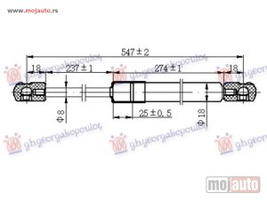 Glavna slika -  AMORTIZER GEPEK VRATA (549L-290N) Nissan micra (k11) 98-00 -dostupno - MojAuto