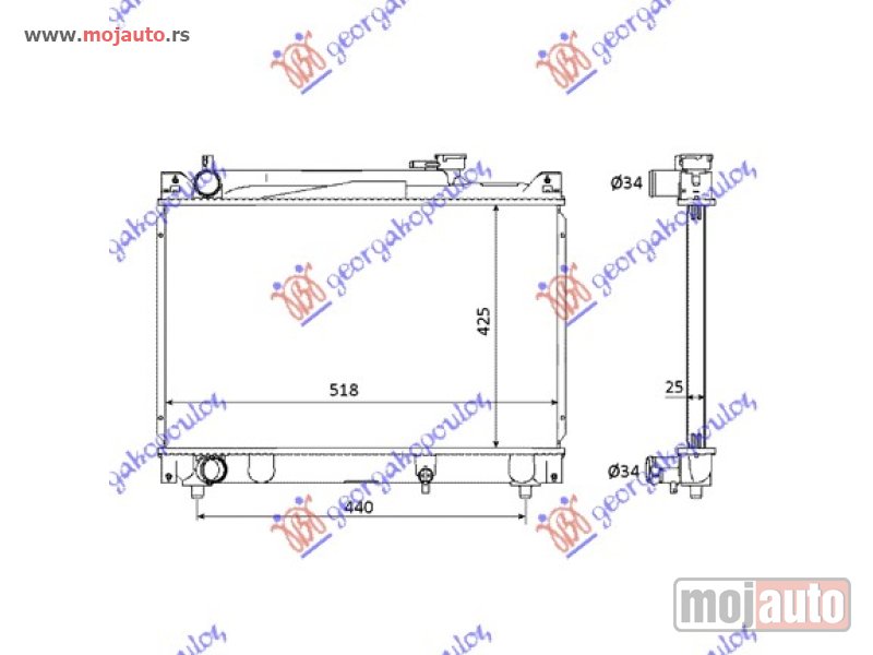 Glavna slika -  HLADNJAK MOTORA 2.0 V6 - 2.0 16V (42x52x27) Suzuki grand vitara 99-05 -dostupno - MojAuto