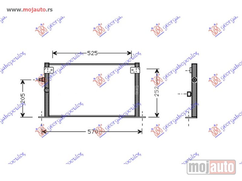 Glavna slika -  HLADNJAK KLIME 2.0/2.4cc DIZEL (52x30) Toyota hi-lux (ln 150/170) 4wd 98-01 -dostupno - MojAuto