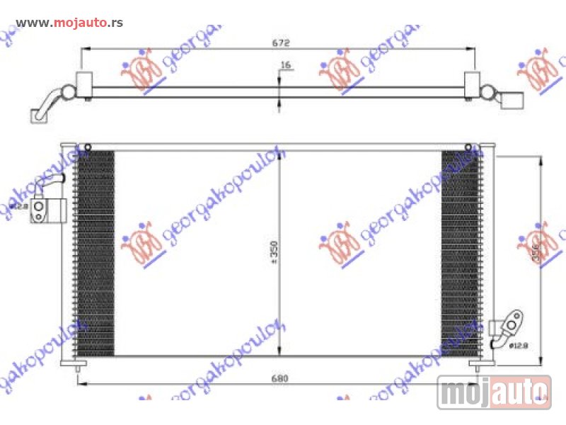 Glavna slika -  HLADNJAK KLIME ZA SVE MODELE (73.5x34.7x16) 97-99 Subaru forester 98-02 -dostupno - MojAuto