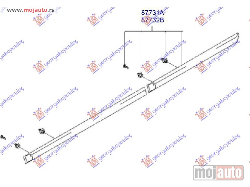 Glavna slika -  LAJSNA ZADNJIH VRATA Levo Hyundai accent sdn 99-02 -dostupno - MojAuto