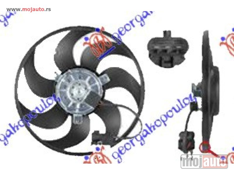 Glavna slika -  VENTILATOR (MOTOR+ELISA) (DIZEL) (+AC) (3 PIN) Opel zafira 99-05 -dostupno - MojAuto