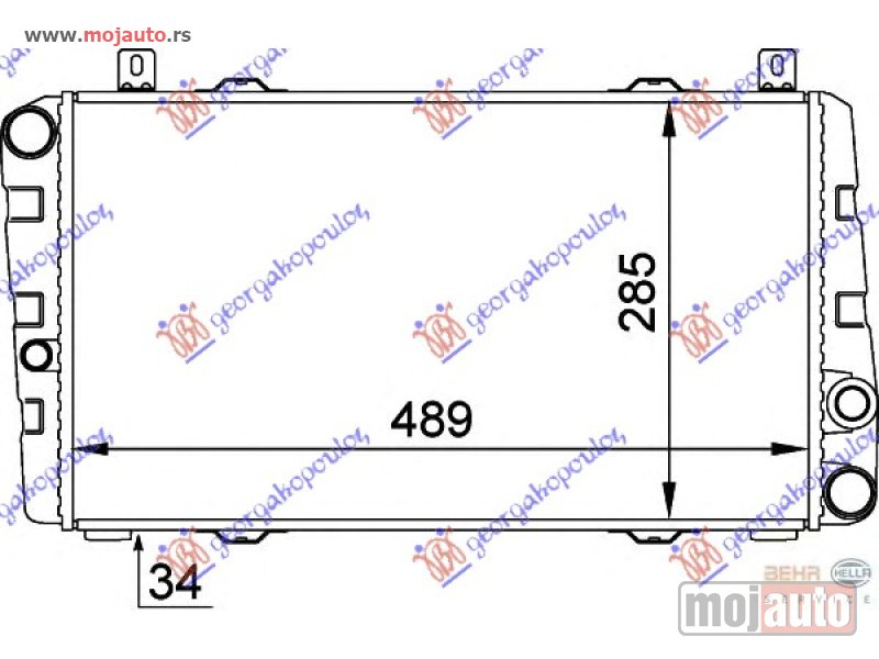 Glavna slika -  HLADNJAK MOTORA 1.3 (+AC) (49x28.5) Skoda felicia 98-01 -dostupno - MojAuto