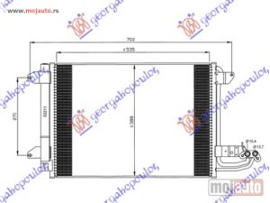 Glavna slika -  HLADNJAK KLIME BENZIN/DIZEL (550x390x16) Skoda superb 08-13 -dostupno - MojAuto