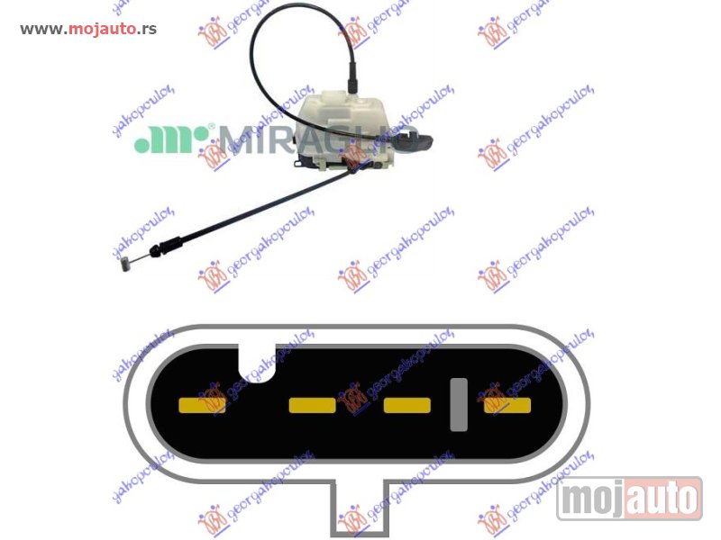 Glavna slika -  BRAVA PREDNJIH VRATA (CENTRALNO ZAKLJUCAVANJE) BELA 5 VRATA (4 PIN) Desno Renault megane sdn-h/b-l/b 02-05 -dostupno - MojAuto