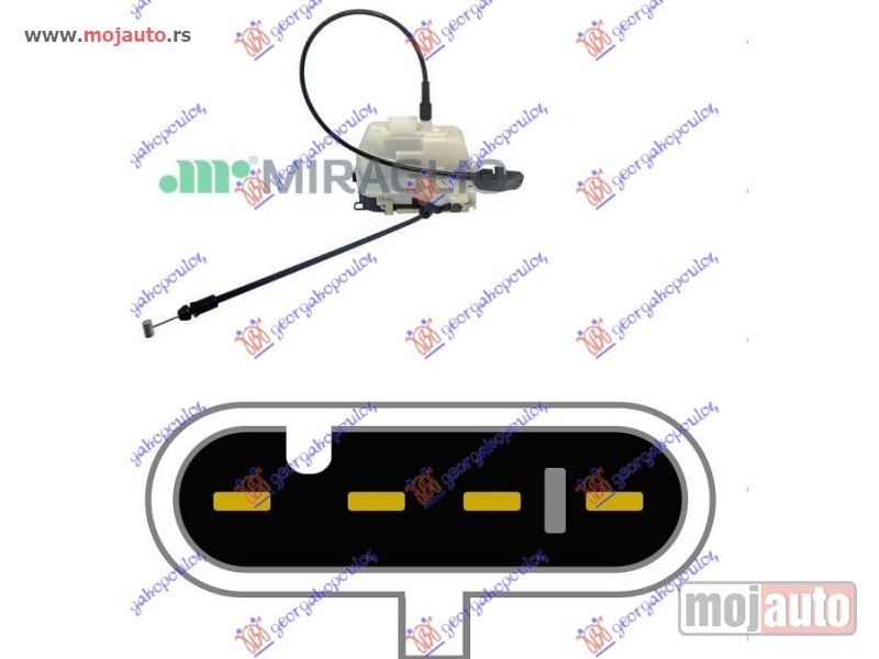 Glavna slika -  BRAVA PREDNJIH VRATA (CENTRALNO ZAKLJUCAVANJE) BELA 5 VRATA (4 PIN) Levo Renault megane sdn-h/b-l/b 02-05 -dostupno - MojAuto