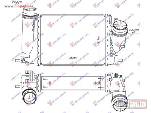 NOVI: delovi  HLADNJAK INTERKULERA 1.6 DCi (282x218x64) VALEO Nissan qashqai 13-17 -dostupno