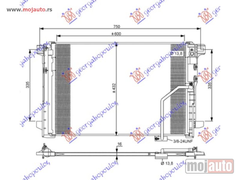 Glavna slika -  HLADNJAK KLIME BENZIN/DIZEL (61x42x1.6) Mercedes glk (x204) 08-12 -dostupno - MojAuto