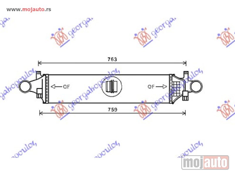 Glavna slika -  HLADNJAK INTERKULERA BENZIN/DIZEL (625x145) Mercedes a class (w176) 12-15 -dostupno - MojAuto