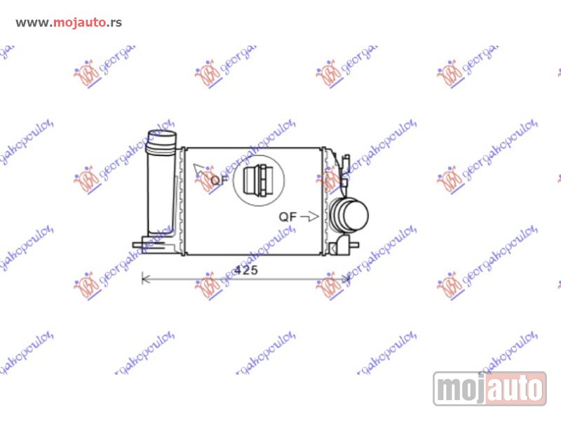 Glavna slika -  HLADNJAK INTERKULERA 1.2 DIG-TURBO (282x217x50) (VALEO) Nissan qashqai 13-17 -dostupno - MojAuto