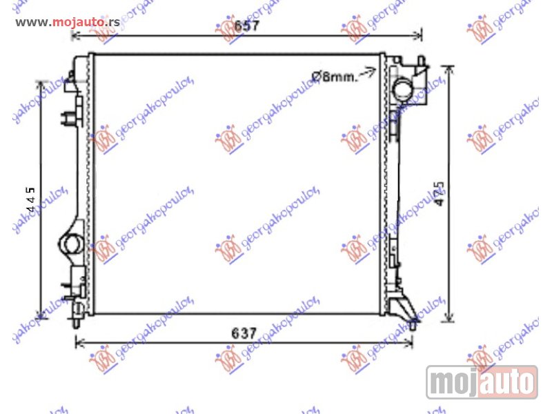 Glavna slika -  HLADNJAK MOTORA 2.0 BENZIN (MAN/AUTO) / 1.5dCi DIZEL (MAN) (540x465) Nissan qashqai 13-17 -dostupno - MojAuto