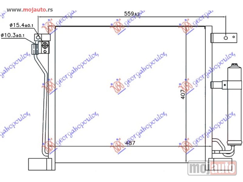 Glavna slika -  HLADNJAK KLIME 1.6 DIC TURBO BENZIN (485x400x16) Nissan juke 10-15 -dostupno - MojAuto