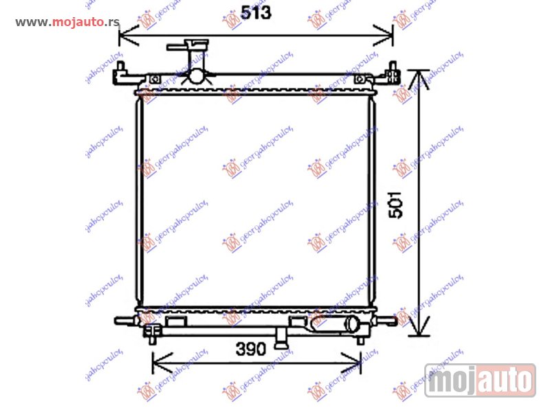 Glavna slika -  HLADNJAK MOTORA 1.2i 12V 75PS (HR12DE) (40x43) Nissan micra (k13) 10-13 -dostupno - MojAuto