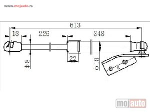 NOVI: delovi  AMORTIZER GEPEK VRATA 5 VRATA (613L-375N) Desno Mazda 3 sdn-h/b (bm) 13-16 -dostupno