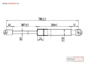 NOVI: delovi  AMORTIZER HAUBE (700L-260N) Mercedes vito (w447) 15- -dostupno