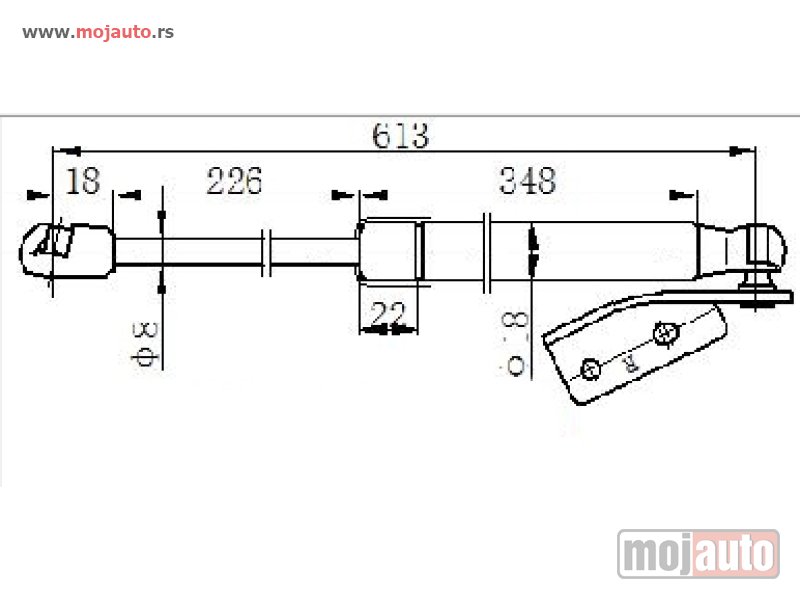 Glavna slika -  AMORTIZER GEPEK VRATA 5 VRATA (613L-375N) Desno Mazda 3 sdn-h/b (bm) 13-16 -dostupno - MojAuto