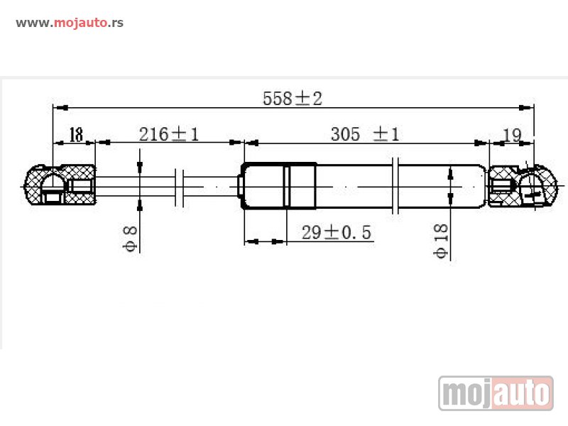 Glavna slika -  AMORTIZER GEPEK VRATA (558L-470N) Fiat 500 l 12-17 -dostupno - MojAuto