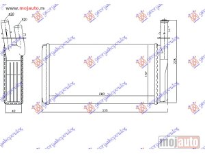 NOVI: delovi  GREJAC KABINE (M) (280x157x42) Lancia kappa 96-00 -dostupno