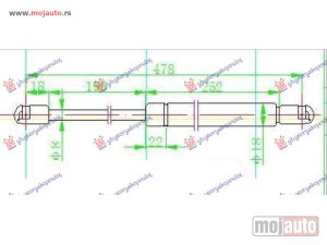 Glavna slika -  AMORTIZER GEPEK VRATA KARAVAN (479L-580N) Mercedes c class (w204) 11-14 -dostupno - MojAuto