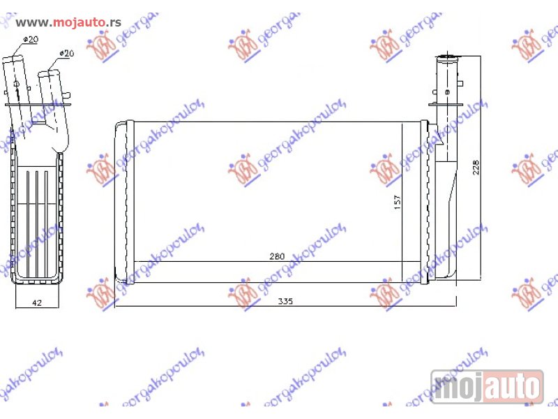 Glavna slika -  GREJAC KABINE (M) (280x157x42) Lancia kappa 96-00 -dostupno - MojAuto