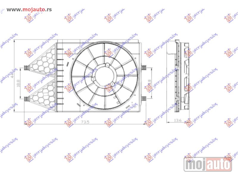 Glavna slika -  NOSAC VENTILATORA (1.0/1.0/1.2TSI/1.2 12V/ 1.2/1.4/1.6 16V/2.0 - 1.2/1.4/1.6/1.9 TDI) Skoda fabia 10-14 -nedostupno - MojAuto