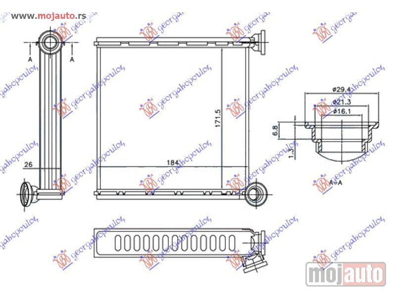 Glavna slika -  GREJAC KABINE (BR) (172x184x26) (TIP VALEO) Seat tarraco 18- -dostupno - MojAuto