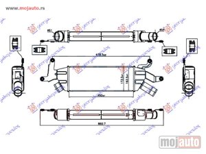 NOVI: delovi  HLADNJAK INTERKULERA 2.2 D-ID DIZEL (450x164x64) Mitsubishi outlander 11-13 -dostupno