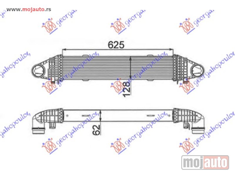 Glavna slika -  HLADNJAK INTERKULERA 1.8i 16VG. - 2.1 Cdi (62x12) 100-150 KW Mercedes e class (c207) coupe/cabrio 13-16 -dostupno - MojAuto