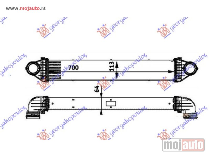 Glavna slika -  HLADNJAK INTERKULERA 2.0 CDi (698x96x63) Mercedes b class (w245) 08-11 -dostupno - MojAuto