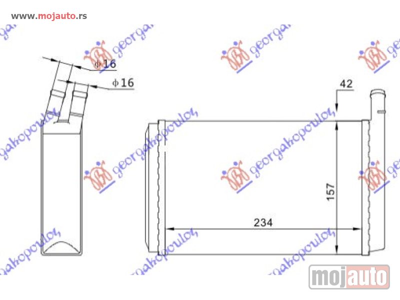 Glavna slika -  GREJAC KABINE (M) (+/-AC) (235x157) Vw passat 80-88 -dostupno - MojAuto